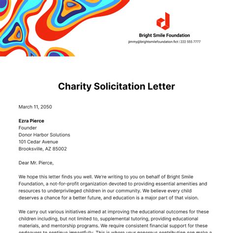 solicitation letter for charity event